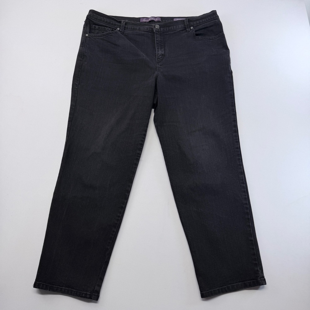 Gloria Vanderbilt Amanda Black Tapered Jeans Plus Size 18W Short High Rise